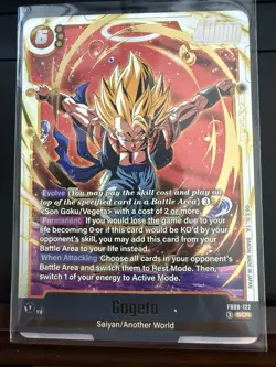 Gogeta FB09-122 Secret Rare Dual Evolution Dragon Ball Card English Fusion World - Image 1