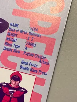 M. Bison - 20 - Street Fighter Bandai Vintage Card Japanese - Image 3