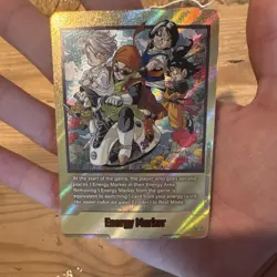 Dragon Ball Super Card Game Trunks Son Goku Energy Marker Holo E-84 Gold - Image 1