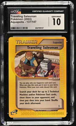 2003 Pokemon Aquapolis Traveling Salesman CGC 10 137/147 - Image 1