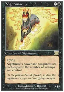 Nightmare - Medium Play MTG Classic 6th Edition - Image 1