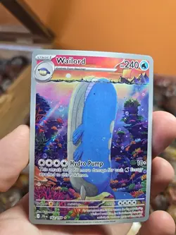 Pokemon TCG Wailord 162/159 Journey Together Illustration Rare Holo Card Nm - Image 1