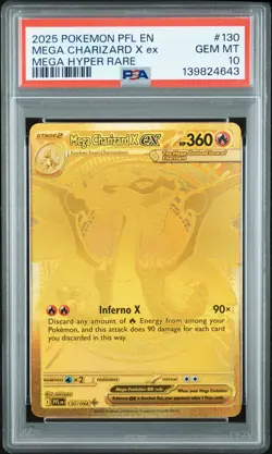 2025 POKEMON PFL EN-PHANTASMAL FLAMES MEGA HYPER RARE MEGA CHARIZARD X EX PSA 10 - Image 1