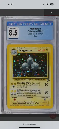 Pokemon TCG, Magneton, Base Set 2, 9/130, Graded 8.5 with CGC - Image 1