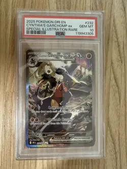 2025 POKEMON DRI EN-DESTINED RIVALS #232 CYNTHIA'S GARCHOMP EX PSA 10 - Image 1