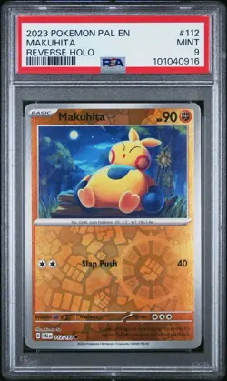 2023 Pokemon Paldea Evolved #112 MAKUHITA Reverse Holo | PSA 9 MINT | LOW POPS! - Image 1