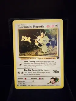 Pokemon TCG Giovannis Meowth 43/132 Gym Challenge English NM Vintage - Image 1