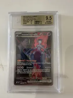 Pokemon TCG Beckett Gold 9.5 Team Rockets Mewtwo EX 231/182 Destined Rivals SIR - Image 2