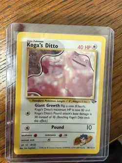 pokemon tcg koga's ditto gym challenge holo rare 10/132 40hp english - Image 1