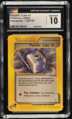 2003 Pokemon Aquapolis Psychic Cube 01 CGC 10 132/147 - Image 1
