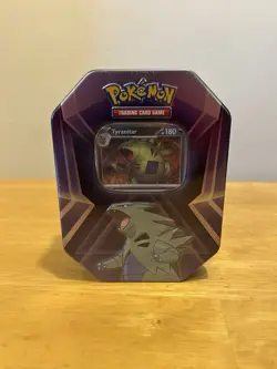 Pokemon TCG: Tyranitar Triple Whammy Tin – Factory Sealed – 3 Booster Packs - Image 1