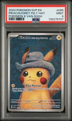 2023 Pokemon Black Star SV Promo 085 Van Gogh Pikachu With Grey Felt Hat PSA 9 - Image 3