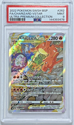 2022 POKEMON SWSH BSP FULL ART CHARIZARD VSTAR #262 ULTRA PREMIUM PSA 9 - Image 1