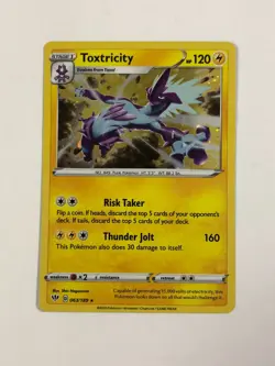 Pokemon TCG Darkness Ablaze Cosmos w Swirl Holographic Toxtricity 063/189 NM - Image 1