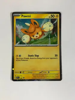 Pokemon TCG Promo SVP 040 Cosmos Holographic Pawmi w Swirl Near Mint - Image 1