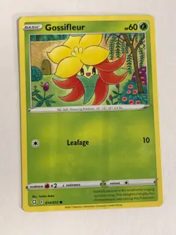 Pokemon TCG Shining Fates Pack Crimp Error Gossifleur 014/072 Near Mint - Image 1