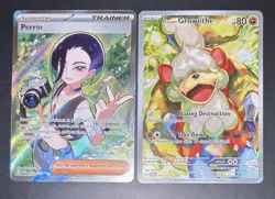 POKEMON TCG Twilight Masquerade GROWLITHE IR 181/167 & PERRIN Full Art 209/167 - Image 1