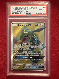 2018 Pokemon Sun & Moon FA/Rayquaza GX #160 Celestial Storm PSA 8 - Image 2