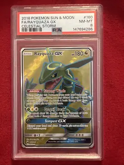 2018 Pokemon Sun & Moon FA/Rayquaza GX #160 Celestial Storm PSA 8 - Image 3