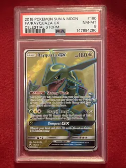 2018 Pokemon Sun & Moon FA/Rayquaza GX #160 Celestial Storm PSA 8 - Image 4