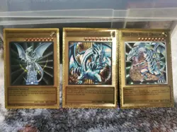 Custom Yugioh Card Playset Of Blue Eyes White Dragon Gold LOB Art Seto Kaiba - Image 1