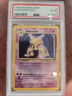 Alakazam Base Set Holo Pokemon Card WOTC EX - Mint PSA 6 - Image 1