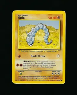 Onix 56/102 - Pokemon Card Unlimited Edition Rare Non Holo Base Set 1999 - NM/M - Image 1