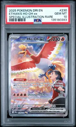 Pokemon TCG Ethan's Ho-Oh EX Card 230/182 Destined Rivals Sir PSA 10 - Image 1