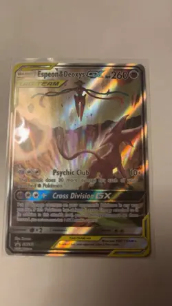 Pokemon TCG Espeon & Deoxys GX SM240 TAG TEAM Promo Holo 260 HP Card - Image 1