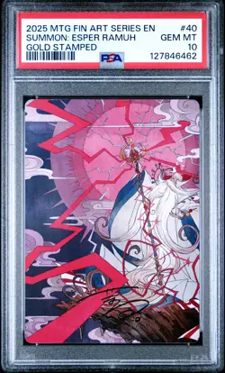MTG Final Fantasy Art Series #40 Summon Ramuh Gold Stamped PSA 10 - Image 1