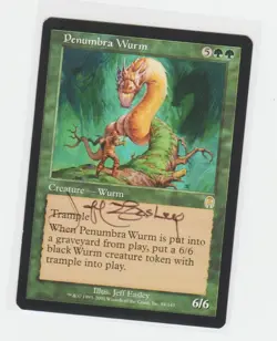 Magic the Gathering ~ Penumbra Wurm ~ M/NM ~ Apocalypse ~ Signed by Artist - Image 1