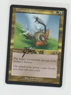 Magic the Gathering ~ Temporal Spring ~ M/NM ~ Apocalypse ~ Signed by Artist - Image 1
