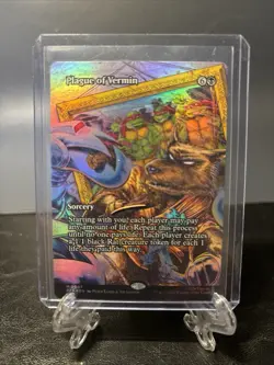 MTG Plague of Vermin Borderless Teenage Mutant Ninja Turtles Mythic 0007 Foil - Image 3