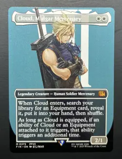 MTG BORDERLESS Final Fantasy Cloud, Midgar Mercenary 0375 Non-Foil FIN ENGLISH M - Image 1