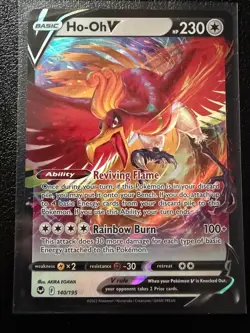 HO-OH V 140/195 HOLO RARE V SILVER TEMPEST POKEMON NM/M - Image 1