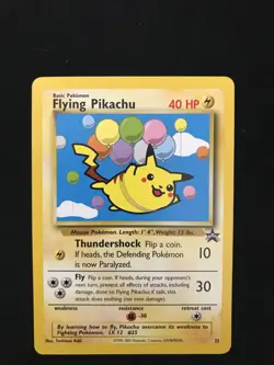 Pokemon English TCG Flying Pikachu 25 Black Star Promo WOTC LP - Image 1