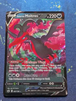 Pokemon Galarian Moltres V 97/198 Ultra Rare Chilling Reign Card Mint! - Image 1