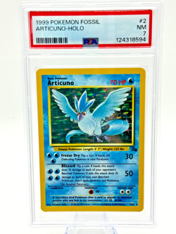 VINTAGE 1999 POKEMON FOSSIL HOLO ARTICUNO #2 PSA 7 NM - Image 1