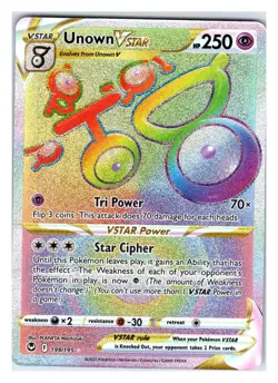 Pokemon TCG - Unown VSTAR (Secret) - SWSH12: Silver Tempest 199/195 Secret Rare - Image 1