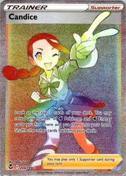 Pokemon TCG Candice (Secret) 204/195 - SWSH12: Silver Tempest Holo NM (SKU 1-5) - Image 1