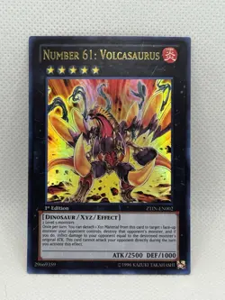 Yugioh! Number 61: Volcasaurus - ZTIN-EN002 - 1st Edition - Ultra Rare NM - Image 1