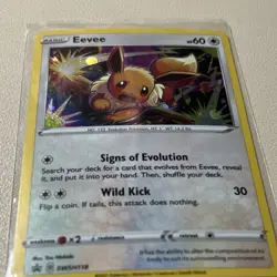 Pokemon Eevee Promo Holo SWSH118 Sword & Shield Basic 60 HP Evolution - Image 3