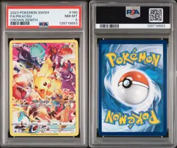 2023 POKEMON SWORD & SHIELD CROWN ZENITH #160 FULL ART/PIKACHU PSA 8 - Image 2