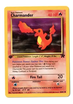 Pokemon EN Team Rocket Charmander 1st Ed 50/82 LP-NM - Image 1