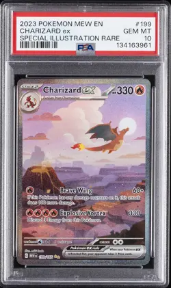 2023 POKEMON MEW EN-151 SPECIAL ILLUSTRATION RARE #199 CHARIZARD EX PSA 10 - Image 1