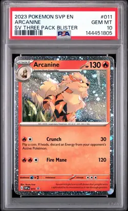 2023 POKEMON SVP EN-SV BLACK STAR PROMO #011 ARCANINE PSA 10 - Image 1