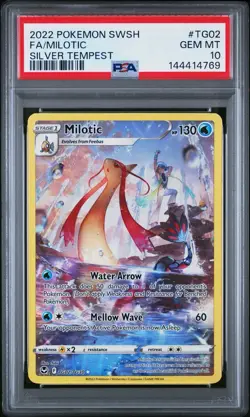 2022 Pokemon Silver Tempest Milotic #tg02 Full Art Trainer Gallery PSA 10 Gem - Image 1