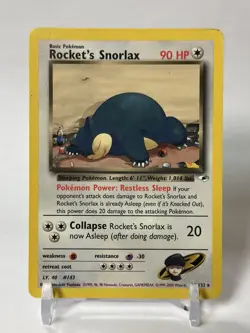 Pokemon TCG Rocket's Snorlax Gym Heroes 33/132 Regular Rare MP - Image 1