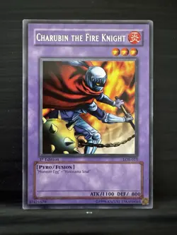 YuGiOh TCG | Charubin the Fire Knight - LOB-015 | 1st Edition - Rare | NM - Image 1