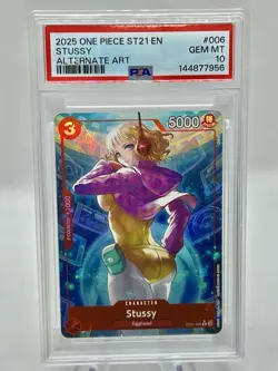 2025 One Piece CCG English ST 21-006 STUSSY PSA 10 Gem Mt Alternate Art - Image 1